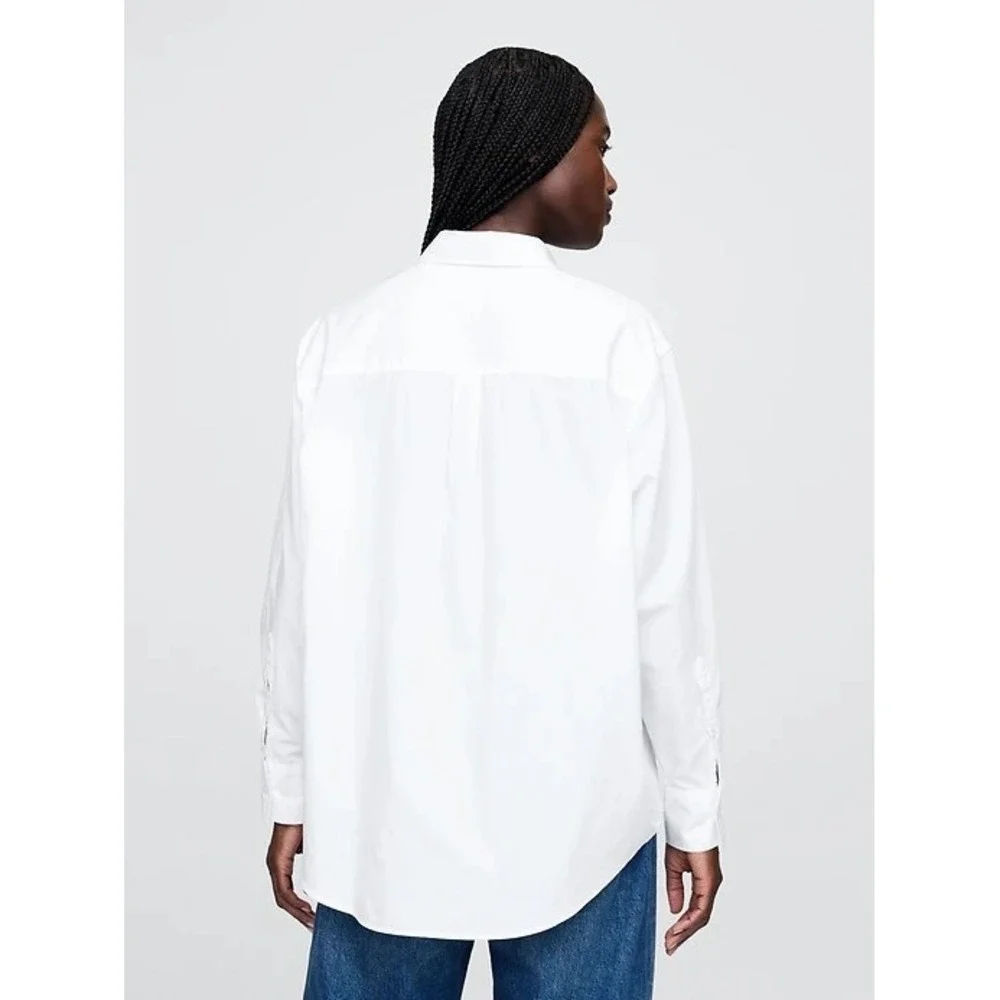 NWT GAP TEEN Organic grown cotton white long sleeve button shirt Sz XXL (14-16)